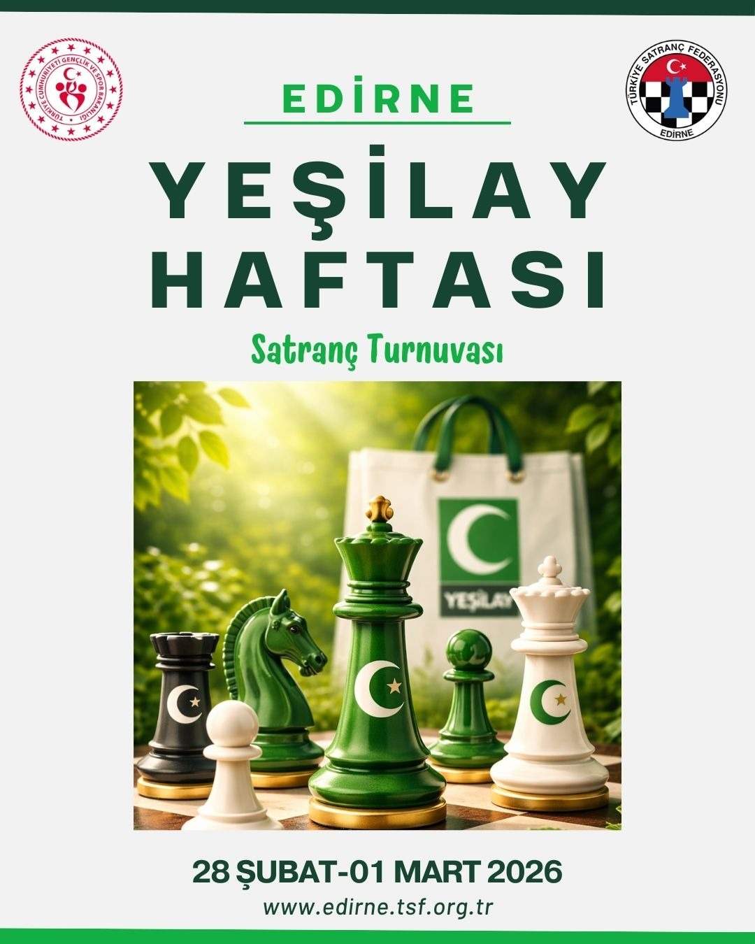 Edirne Yeşilay Haftası Satranç Turnuvası 2026