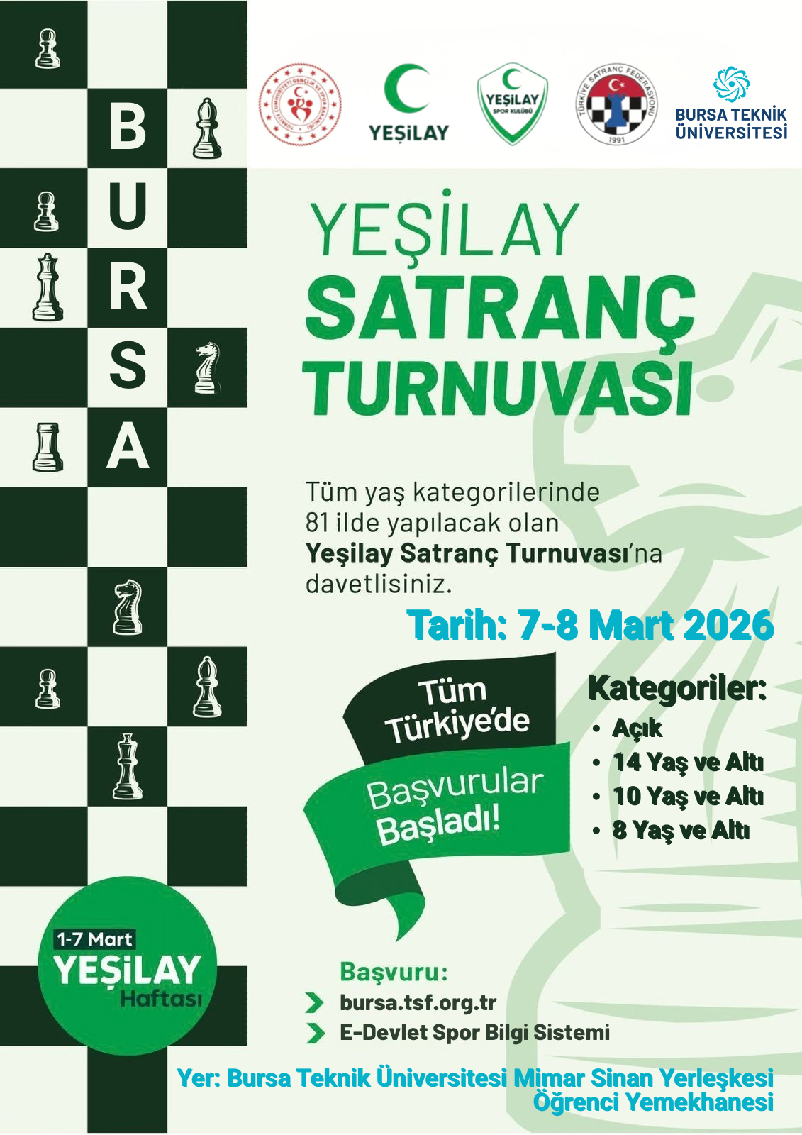 Bursa Yeşilay Haftası Satranç Turnuvası