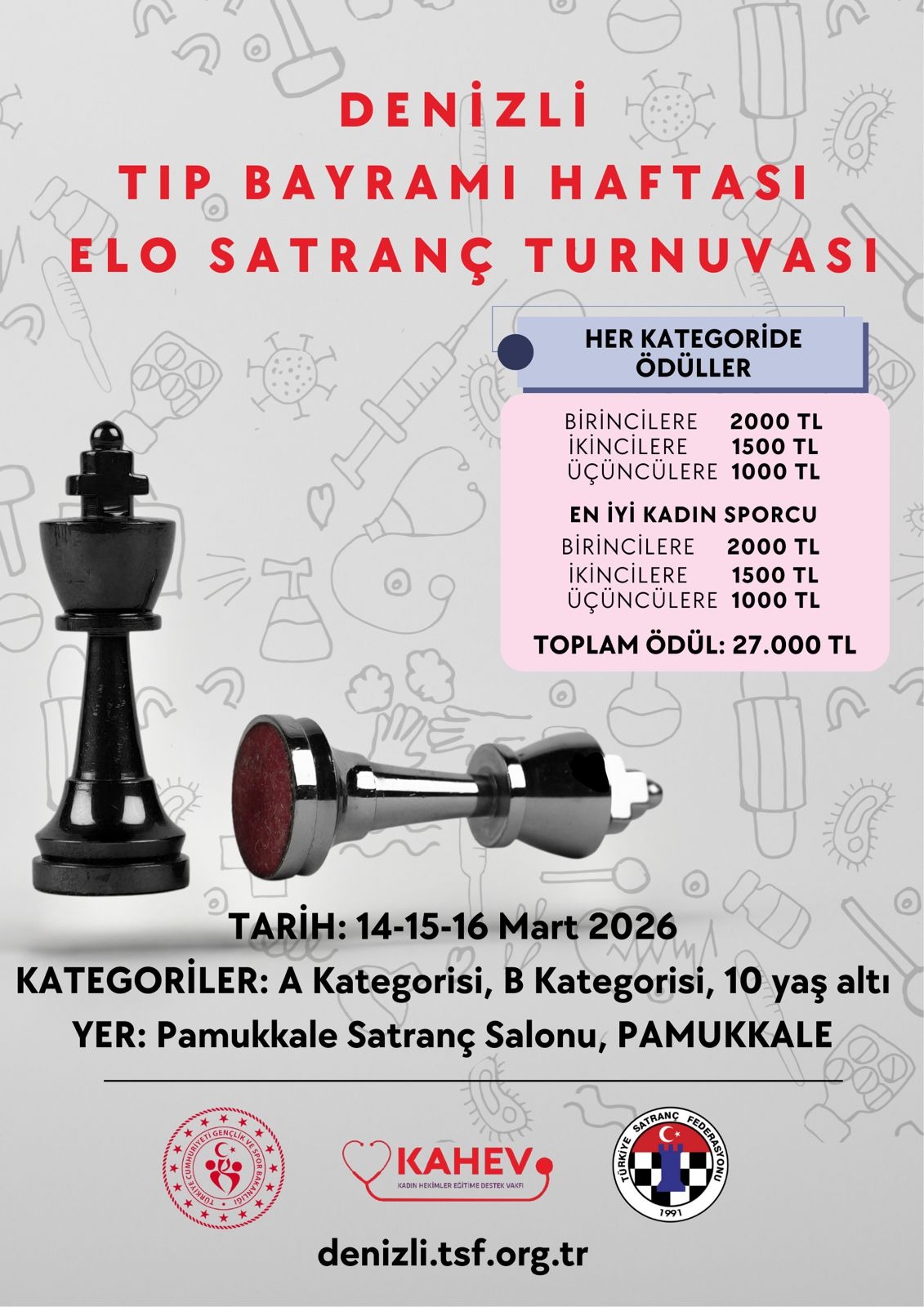 Denizli 14 Mart Tıp Bayramı Elo Satranç Turnuvası